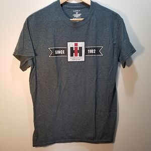International Harvester Men's Medium Charcoal Gray Logo Shirt IH Farming Tractor